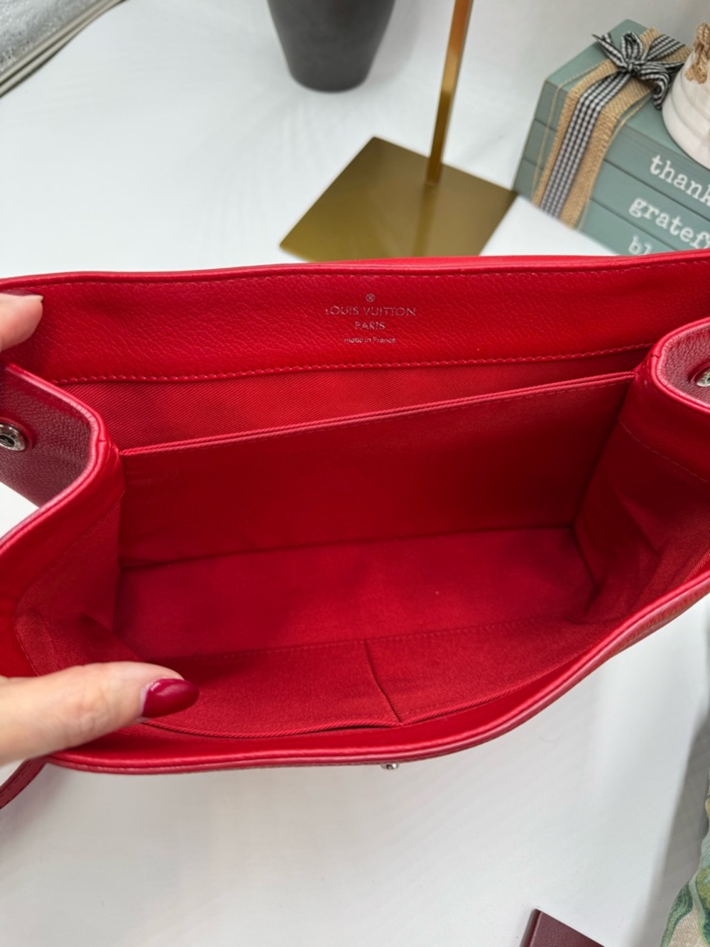 Louis Vuitton Lockme II Handbag – Rubis Red Grained Calfskin Silver Hardware - Picture 10 of 12